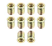 TA-VIGOR M10x25mm Threaded Insert Nuts for Wood - Hex Socket Drive Furniture Inserts for Cabinet, Chair & DIY Repair Kits 10Pcs