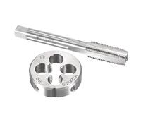 TA-VIGOR M12 x 1.25mm Metric Tap and Die Set, Machine Thread Screw Tap with Round Threading Die, Heavy Duty Tap & Die Kit for DIY, Repair, Cutting External and Internal Thread