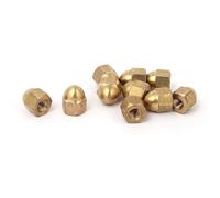 TA-VIGOR M3 Female Thread Nut DIN1587, Hex Acorn Cap Nuts for Thread Protection, Decorative Brass Hexagon Nuts for Furniture, Railings & DIY, 10 Pack