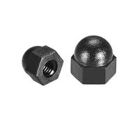 TA-VIGOR M3 Nylon Cap Nuts, Black Hex Acorn Nut Caps Fully Threaded Plastic Nuts for Bolts Screws Studs 20 Pcs