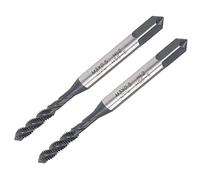 TA-VIGOR M3 x 0.5mm Spiral Flute Thread Tap, Metric Machine Threading Tap with H2 Tolerance, HSS Nitriding Coated Thread Milling Tap (Round Shank with Square End) 2Pcs