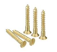 TA-VIGOR M4.5 x 30mm Brass Wood Screws, 25PCS Flat Head Self Tapping Screws