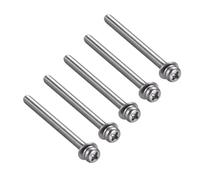 TA-VIGOR M4 Phillips Pan Head Bolt with Spring & Plain Washer 60mm 5pc | 304 Stainless Steel Cross Round Head Machine Screws for Heavy-duty Fastening for Wood, Metal, Plastic