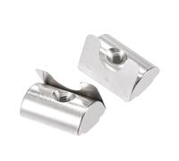 TA-VIGOR M4 Roll-in Spring T Nuts with Spring Sheet, Nickel Plated Carbon Steel T Slot Nuts for 4040 Aluminium Extrusion Profile Rail 8mm Slot, 12Pcs