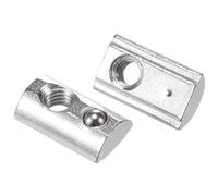 TA-VIGOR M4 T Slot Nuts Roll-in Spring T-Nuts, Carbon Steel Nickel Plated for 2020 Series Aluminium Extrusion Profile Rail 6mm Slot, 30Pcs
