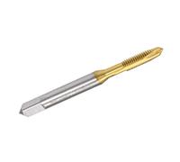 TA-VIGOR M4 x 0.7mm Spiral Point Plug Thread Tap, HSS Titanium Coated Thread Milling Tap with H2 Tolerance, 3 Flutes Ground Threads(Round Shank with Square End) 2Pcs