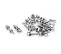 TA-VIGOR M4 x 20mm Stainless Steel Hex Head Bolts Nuts Washers Set, Silver Tone Fastener Kit for DIY, Machinery Repair Equipment Assembly 3D Printing Projects, 15 Sets