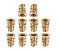 TA-VIGOR M4x10mm Threaded Insert Nuts for Wood - Hex Socket Drive Furniture Inserts for Cabinet, Chair & DIY Repair Kits 10Pcs