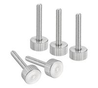 TA-VIGOR M4x25mm Knurled Thumbscrew Bolts 5pcs, Flat Knurled Head Thumb Screws Fully Threaded Fasteners 304 Stainless Steel for Home, Machinery, Server Panels, 3D Printers