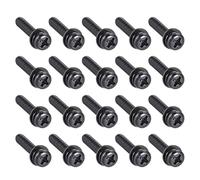 TA-VIGOR M5 Phillips Pan Head Bolts with Spring and Plain Washers 25mm, Carbon Steel Cross Round Head Machine Screws for Heavy-duty Fastening