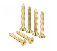 TA-VIGOR M5 Small Phillips Brass Wood Screws 35mm, Cross Flat Head Gold Plated Self Tapping Screw for Wood, Dollhouse, Jewelry Box, Guitar & Miniature Furniture 6pc