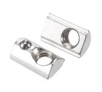 TA-VIGOR M5 T Slot Nuts Roll-in Spring T-Nuts, Carbon Steel Nickel Plated for 2020 Series Aluminium Extrusion Profile Rail 6mm Slot, 50Pcs