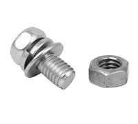 TA-VIGOR M5 x 10mm Stainless Steel Hex Head Bolts Nuts Washers Set, Silver Tone Fastener Kit for DIY, Machinery Repair Equipment Assembly 3D Printing Projects, 15 Sets