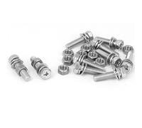 TA-VIGOR M5 x 20mm Stainless Steel Hex Head Bolts Nuts Washers Set, Silver Tone Fastener Kit for DIY, Machinery Repair Equipment Assembly 3D Printing Projects, 10 Sets