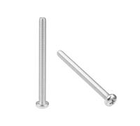 TA-VIGOR M5 x 60mm Phillips Pan Head Machine Screws, 10Pcs 304 Stainless Steel Fully Threaded Cross Head Fastener Bolts, Metric Machine Screws for Electronics, Machinery, Equipment, Repairs