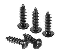 TA-VIGOR M6 Hex Socket Self Tapping Screws 20mm, Black Carbon Steel Pan Head Wood Screws for DIY, Furniture Assembly, Building Materials and Industrial Use