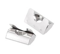 TA-VIGOR M6 Roll-in Spring T Nuts with Spring Sheet, Nickel Plated Carbon Steel T Slot Nuts for 3030/4040 Aluminium Extrusion Profile Rail 8mm Slot, 25Pcs