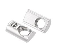 TA-VIGOR M6 T Slot Nuts Roll-in Spring T-Nuts, Carbon Steel Nickel Plated for 2020 Series Aluminium Extrusion Profile Rail 6mm Slot, 50Pcs
