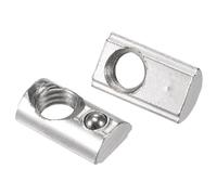 TA-VIGOR M6 T Slot Nuts Roll-in Spring T-Nuts, Carbon Steel Nickel Plated for 2020 Series Aluminium Extrusion Profile Rail 6mm Slot, 30Pcs