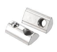 TA-VIGOR M6 T Slot Nuts Roll-in Spring T-Nuts, Carbon Steel Nickel Plated for 3030 Series Aluminium Extrusion Profile Rail 8mm Slot, 20Pcs