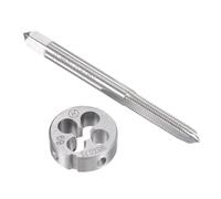 TA-VIGOR M6 x 0.75mm Metric Tap and Die Set, Machine Thread Screw Tap with Round Threading Die, Heavy Duty Tap & Die Kit for DIY, Repair, Cutting External and Internal Thread