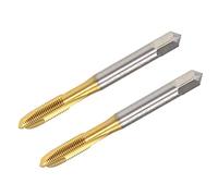 TA-VIGOR M6 x 0.75mm Spiral Point Plug Thread Tap, HSS Titanium Coated Thread Milling Tap with H2 Tolerance, 3 Flutes Ground Threads(Round Shank with Square End) 2Pcs