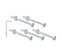 TA-VIGOR M6 x 100mm Hex Socket Head Furniture Bolts and Barrel Nuts Set, Bed Frame Connecting Screws with Wrench, Carbon Steel Fixing Kit for Chairs Cots Cabinets Silver 5Pcs