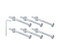 TA-VIGOR M6 x 100mm Hex Socket Head Furniture Bolts and Barrel Nuts Set, Bed Frame Connecting Screws with Wrench, Carbon Steel Fixing Kit for Chairs Cots Cabinets Silver 10Pcs