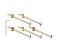 TA-VIGOR M6 x 110mm Furniture Bolts and Barrel Nuts Set with Hex Socket Head Screws and M4 Wrench, Bronze Finish Bed Cot Frame Fixing Kit for Chairs Cabinets Bunk Beds