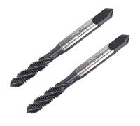 TA-VIGOR M6 x 1mm Spiral Flute Thread Tap, Metric Machine Threading Tap with H2 Tolerance, HSS Nitriding Coated Thread Milling Tap (Round Shank with Square End) 2Pcs