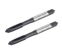 TA-VIGOR M6 x 1mm Spiral Point Threading Tap, Machine Thread Tap with H2 Tolerance JIS Standrad, High Speed Steel TICN Coated Thread Milling Tap (Round Shank with Square End) 2Pcs