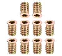 TA-VIGOR M6x17mm Threaded Insert Nuts for Wood - Hex Socket Drive Furniture Inserts for Cabinet, Chair & DIY Repair Kits 10Pcs