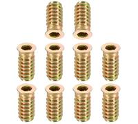 TA-VIGOR M6x25mm Threaded Insert Nuts for Wood - Hex Socket Drive Furniture Inserts for Cabinet, Chair & DIY Repair Kits 10Pcs