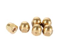 TA-VIGOR M8 Acorn Hex Cap Nuts Brass, M8 Dome Nuts Brass Acorn Cap Nut Set for Screws Bolts, Decorative Nut Cap for Furniture & Machinery 6Pcs