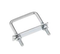 TA-VIGOR M8 Square U-Bolts, 82mm Inner Width 75mm Length Steel U-Bolts with Nut, Plate, Washer for Attaching Piping Conduit Cable Tube Brackets Boat Trailer