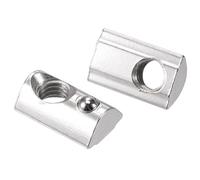 TA-VIGOR M8 T Slot Nuts Roll-in Spring T-Nuts, Carbon Steel Nickel Plated for 4040 Series Aluminium Extrusion Profile Rail 8mm Slot, 30Pcs