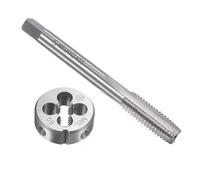 TA-VIGOR M8 x 1.25mm Metric Left Hand Tap and Die Set, Machine Thread Screw Tap with Round Threading Die, Heavy Duty Tap & Die Kit for DIY, Repair, Cutting External and Internal Thread