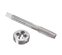 TA-VIGOR M8 x 1.25mm Metric Tap and Die Set, Machine Thread Screw Tap with Round Threading Die, Heavy Duty Tap & Die Kit for DIY, Repair, Cutting External and Internal Thread