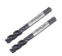 TA-VIGOR M8 x 1.25mm Spiral Flute Thread Tap, Metric Machine Threading Tap H2 Tolerance, HSS Nitriding Coated Thread Milling Tap(Round Shank with Square End) 2Pcs