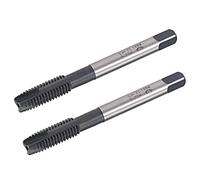 TA-VIGOR M8 x 1.25mm Spiral Point Threading Tap, Machine Thread Tap with H2 Tolerance JIS Standrad, High Speed Steel TICN Coated Thread Milling Tap (Round Shank with Square End) 2Pcs