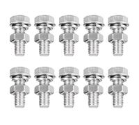 TA-VIGOR M8 x 25mm Stainless Steel Hex Bolts and Nuts Set, 10PCS Fully Threaded Hex Head Screws with Nuts, Flat Washers & Lock Washers, 304 Stainless Steel Assortment Kit for Machinery, Equipment