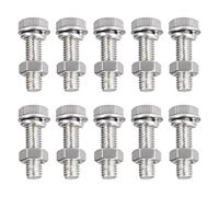 TA-VIGOR M8 x 30mm Stainless Steel Hex Bolts and Nuts Set, 10PCS Fully Threaded Hex Head Screws with Nuts, Flat Washers & Lock Washers, 304 Stainless Steel Assortment Kit for Machinery, Equipment