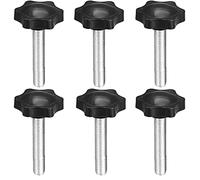 TA-VIGOR M8 x 50mm Plum Hex Shaped Clamping Screw Knob 6Pcs, 32mm Dia Plastic Head Clamping Knob Handle Male Thread Thumb Screw