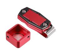 TA-VIGOR Magnetic Billiard Chalk Holder with Belt Clip, Square Aluminium Alloy Pool Cue Chalk Tip Holder Case, Portable Snooker Chalk Holder for Billiard Pool & Snooker, Red