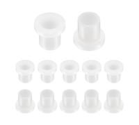 TA-VIGOR Nylon Flanged Sleeve Bearings, 8mm Bore 10mm OD 12.5mm Length Plastic Bushings for Shaft, 12PCS White