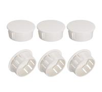 TA-VIGOR Nylon Hole Plugs, 25mm x 11mm Snap in Locking Hole Panel Plugs Round Fastener Covers for Furniture Insert End Caps, White 6PCS
