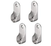 TA-VIGOR Oval Closet Rod End Supports Dia 16mm, Zinc Alloy 4Pcs Wardrobe Hanging Rail Rod Fittings Wardrobe Flange Bracket Holder