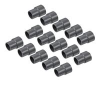 TA-VIGOR PVC Reducer Coupling, 25mm x 20mm Pipe Fitting Adapter Connector, Duct Reducer Pipe Fitting for Water Supplies Build, 15PCS & Grey