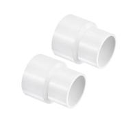 TA-VIGOR PVC Reducer Coupling, 50mm x 40mm Pipe Fitting Adapter Connector, Duct Reducer Pipe Fitting for Water Supplies Build, 2PCS & White
