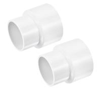 TA-VIGOR PVC Reducer Coupling, 63mm x 50mm Pipe Fitting Adapter Connector, Duct Reducer Pipe Fitting for Water Supplies Build, 2PCS & White